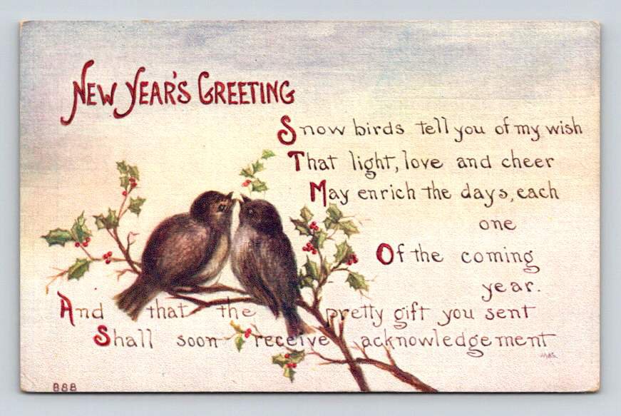 New Year's Greeting F.A. Owen Co. Postcard (eH1119)