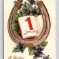 Horseshoe A Happy New Year Embossed Postcard (eH1141)