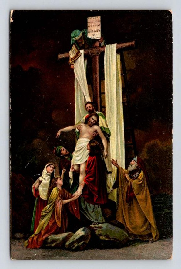 Oberammergauer Passionsspiele Christ Off The Cross Art Card Postcard (eL021)