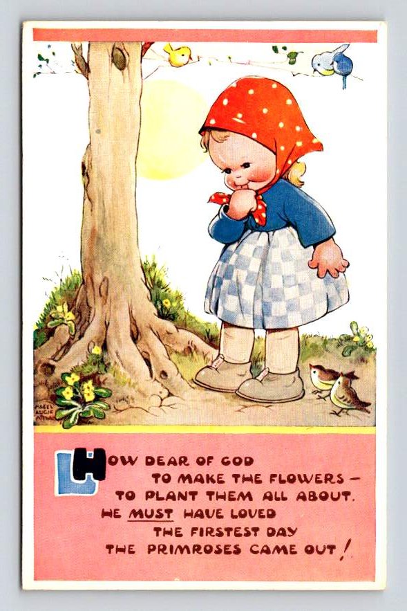 How Dear of God - Mabel Lucie Attwell Valentine & Sons Postcard (eCL192)