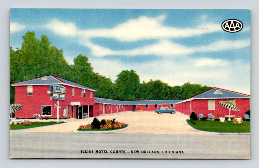New Orleans Louisiana Illini Motel Courts Postcard (eCL206)