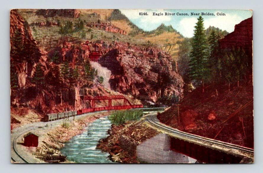 Eagle River Canon Belden Colorado Postcard 1911 (eCL266)