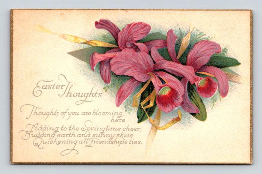 Orchids Easter Thoughts Postcard (eCL348)