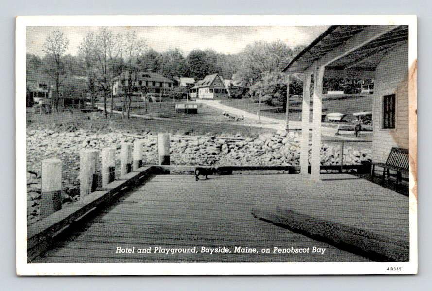 Penobscot Bay Maine Hotel & Playground Bayside Postcard (eCL352)