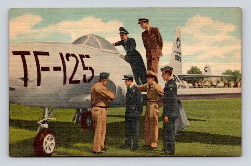 Lackland Air Force Base - Airmen B-80 Jet, San Antonio Texas Postcard (eCL372)