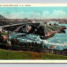 Saint John Bridge and Falls New Brunswick Canada 1930 Postcard (eCL534)