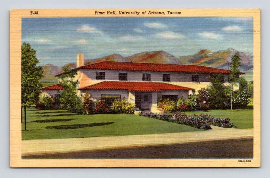 Pima Hall University of Arizona Tucson Postcard (eCL560)