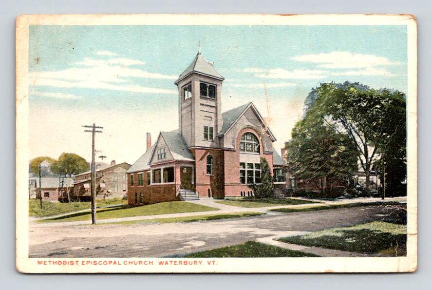Waterbury Vermont Methodist Epiecopal Church Postcard (eCL566)