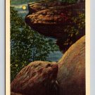 Hendersonville North Carolina Jump Off Rock Moonlight Night Postcard (eCL608)