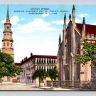 Charleston South Carolina, S.C. Church Street, Hugunot & St. Philips Church Postcard (eCL622)