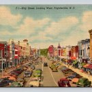 Fayetteville Norh Carolina, N.C. Hay Street Looking West - Vintage Cars and Stores Postcard (eCL634)