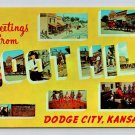Dodge City Kansas Boot Hill Large Letter Vintage Postcard (ecL716)