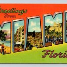 Miami Florida Greetings From Large Letter Vintage 1949 Postcard (ecL734)