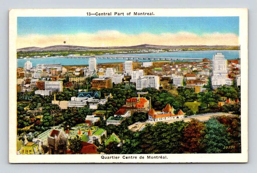 Montreal Quartier Centre Central Part Postcard (eCL764)