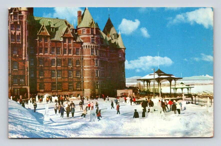 Quebec Canada La Patinoire, Skating Park Chateau Frontenac 1962 Postcard (eCL762)