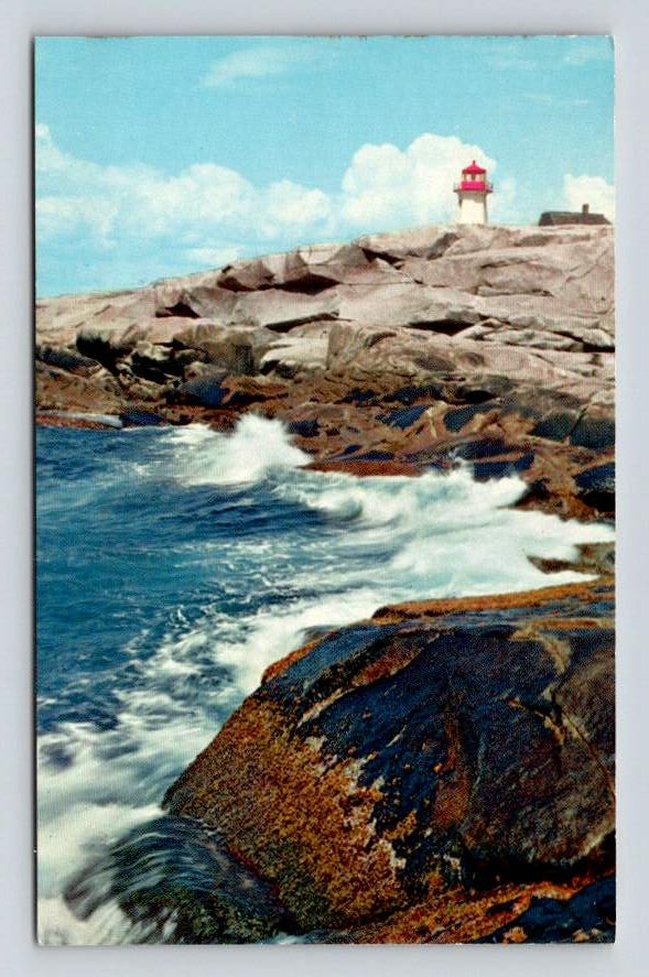 Nova Scotia Breakers Lighthouse at Peggy's Cove Canada Postcard (eCL834)