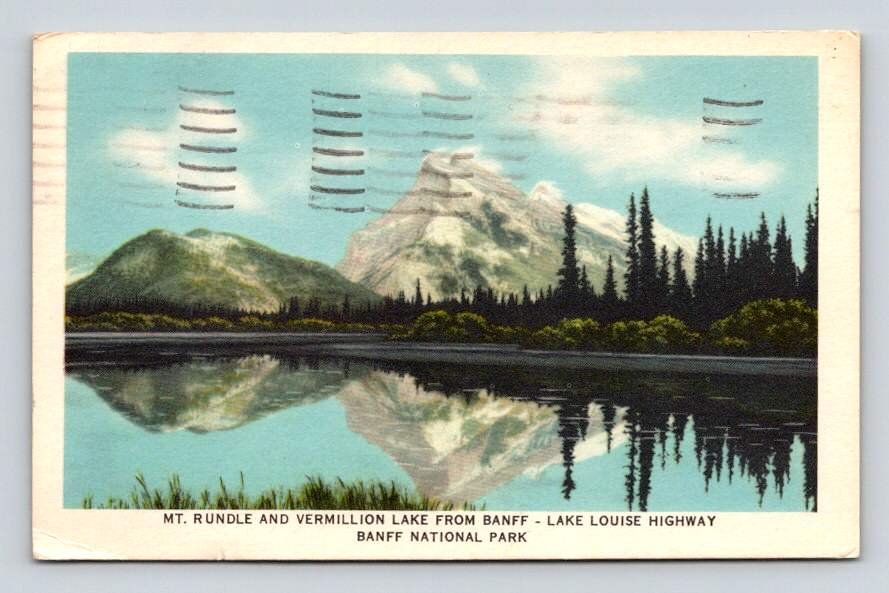 Banff National Park, Mt. Rundle, Vermillion Lake Canada Postcard (eCL846)