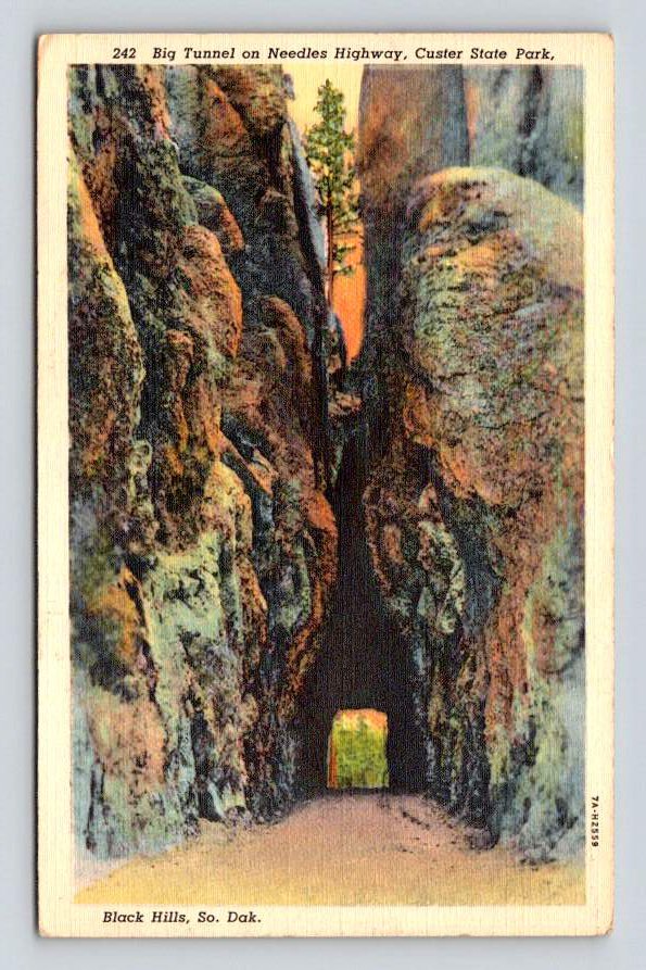 Big Tunnel on Needles Highway South Dakota Cluster State Park Postcard (ecL860)