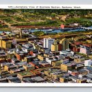 Spokane Washington Aeroplane View Business District Postcard (ecL862)