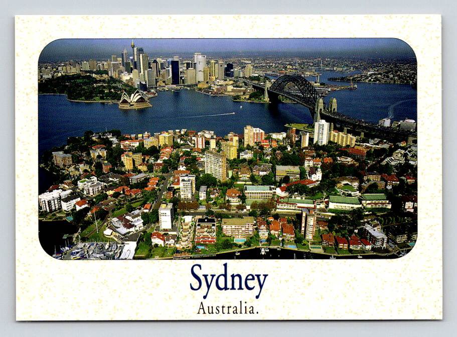 Sydney Australia Aerial View from Kirribilli to Circular Postcard (ecL1058)