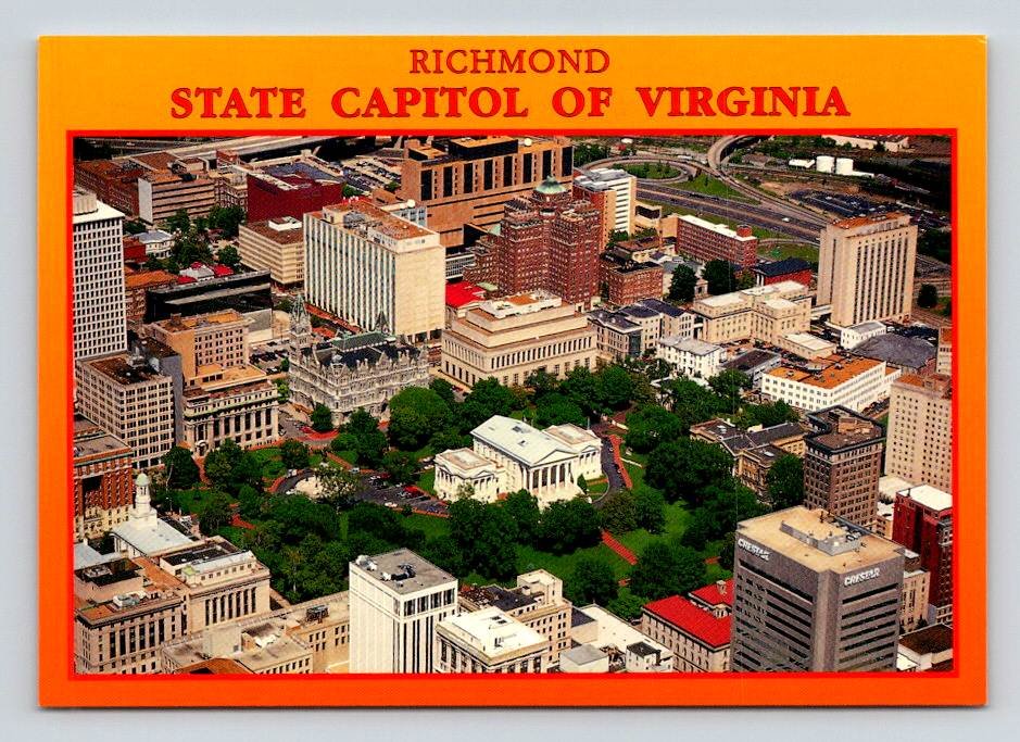 Richmond Virginia State Capitol Aerial View Postcard (ecL1076)
