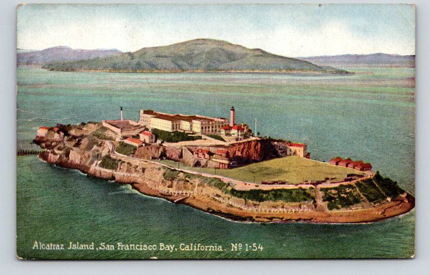 San Francisco Bay California Alcatraz Island Prison Postcard (ecL1116)