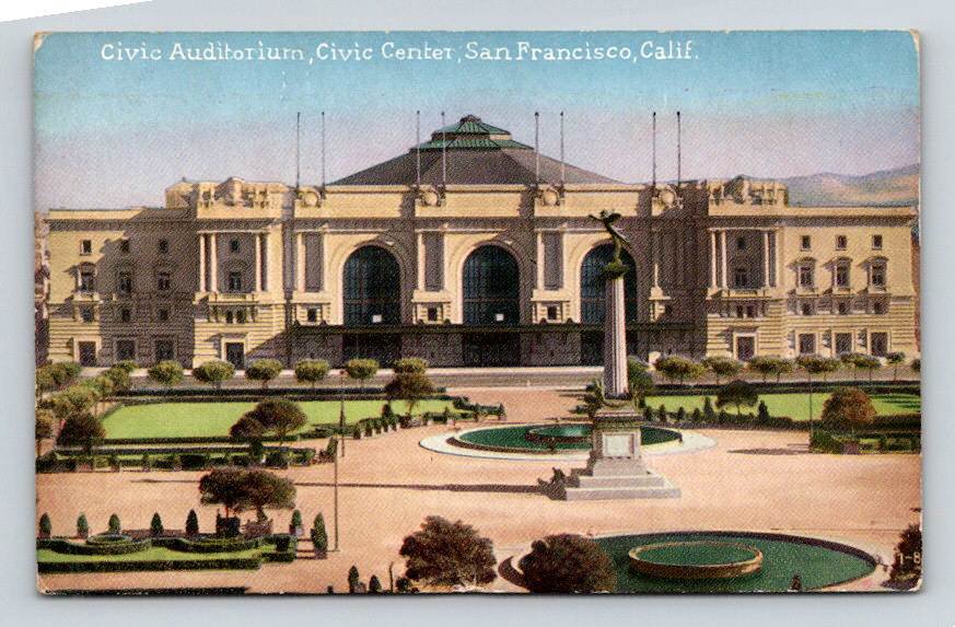 San Francisco California Civic Auditorium, Civic Center PNC Postcard (ecL1118)