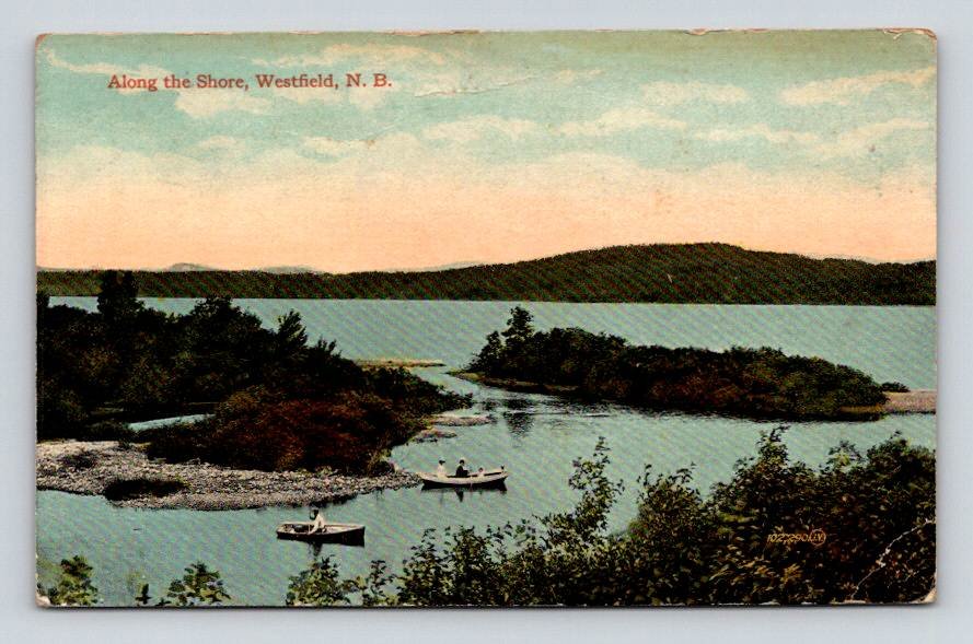 Westfield New Brunswick Along The Shore Canada 1921 Postcard (eCL1146)