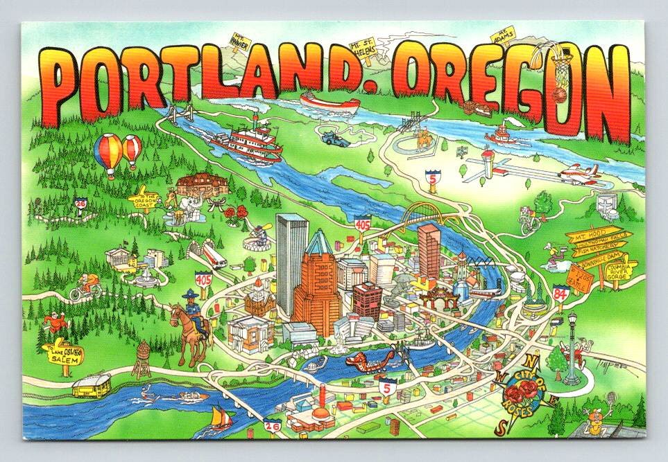 Portland Oregon City of Roses Postcard (ContA-3)