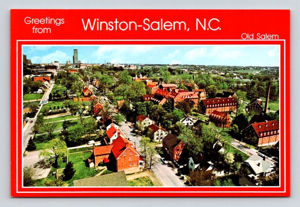 Winston-Salem North Carolina Greetings From Postcard (ContA-19)