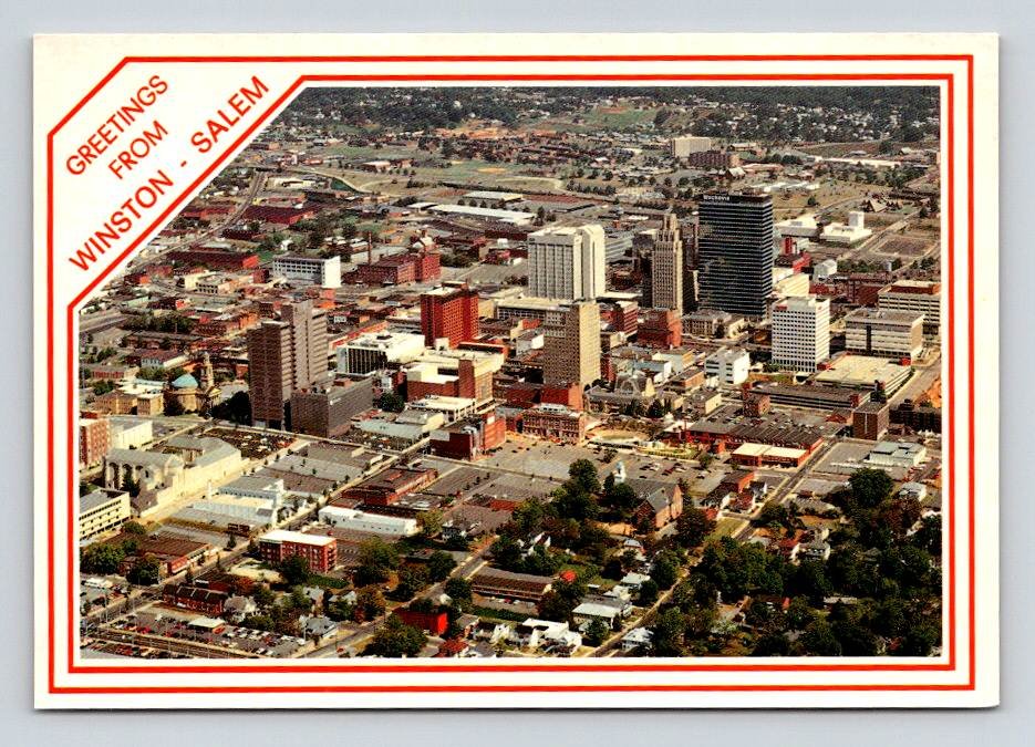 Winston-Salem North Carolina Greetings From Postcard (ContA-21)