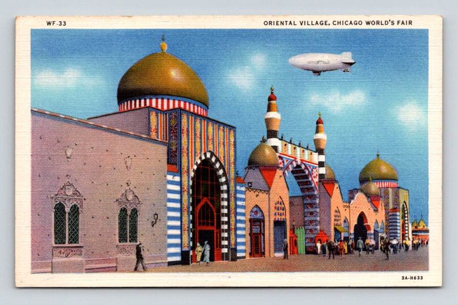 Oriental Village Chicago World's Fair 1933 Postcard (ecM11)