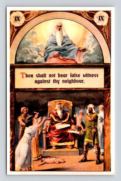 Thou Shalt Not Bear False Witness - Vintage Reprint Postcard (ecM97)