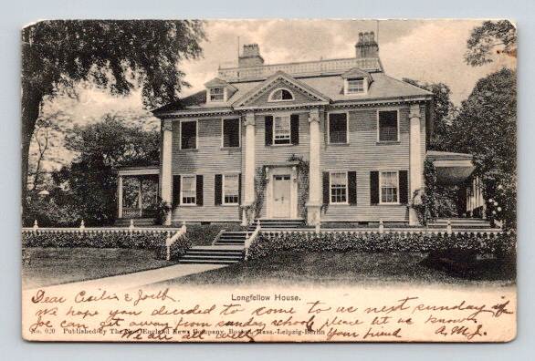 Cambridge Massachusetts Litho Longfellow House Postcard UNDB 1905 (ecM165)