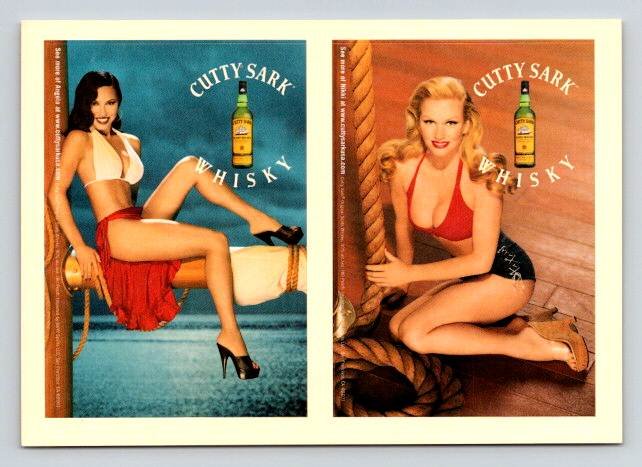 Cutty Sark Blended Scotch Whisky Pin Up Girls Stickers Postcard Advertising (ContA-45}