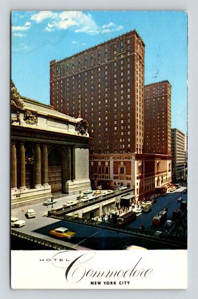 The Hotel Commodore N.Y. City 1960 Postcard (ecM242}
