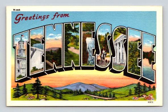 Greetings From Tennessee Large Letter Postcard (ecM258)