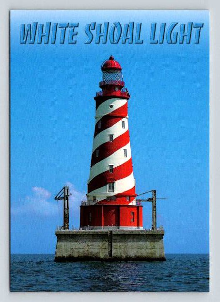 White Shoal Light Lighthouse, Lake Michigan Postcard  (ContA-539)