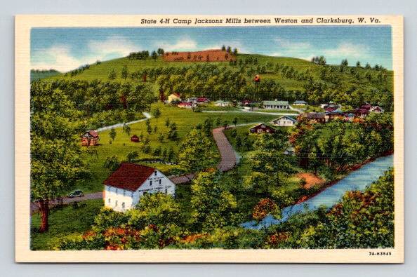 Weston & Clarksburg West Virginia Camp Jacksons Mills Postcard (M764)