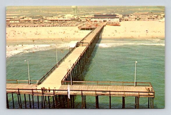 Ocean City Maryland Helicopter View of Fishing & Recreation Pier Postcard (M814)