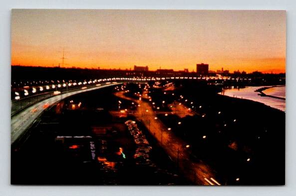 Toronto Ontario Canada Night Skyline Lakeshore Blvd. Postcard (N449B)