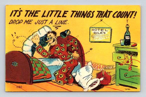 It's the Little Things that Count - Bed Bugs, Comic Postcard (N611)