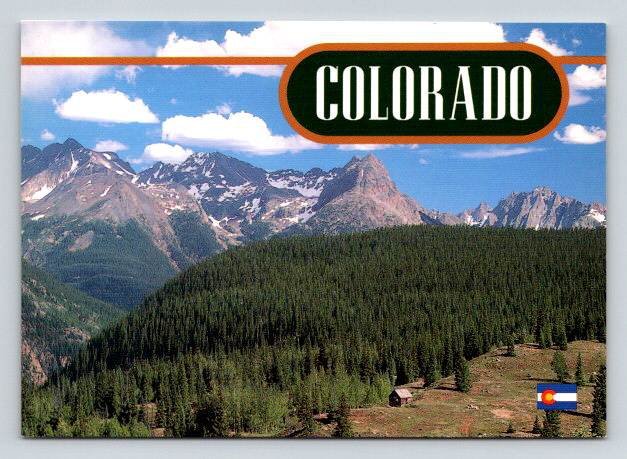 Colorado Lonely Cabin in the Colrado Rocky Mountains Bird's Eye View Postcard (ContA-707)