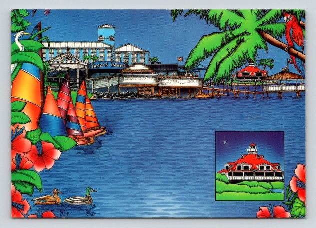 Ocean City Maryland Fager's Island 60th Street, Pre Barcode Continental Postcard (O-7)