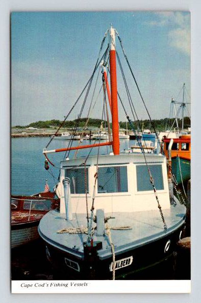 Rock Harbor Massachusetts Cape Cod Fishing Vessels Postcard (O-83)