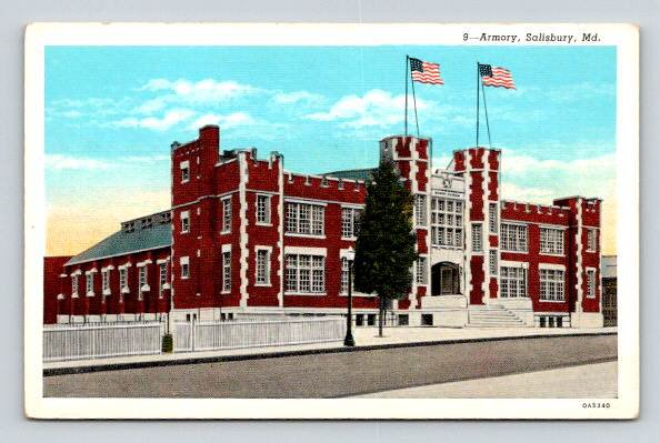 Salisbury Maryland Armory Postcard (O-129)