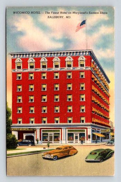 Salisbury Maryland Wicomic Hotel Postcard (O-131)