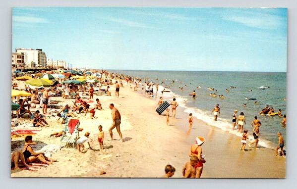 Rehoboth Beach Delaware, Bathers, Surf - Aerial View Postcard (O-181)