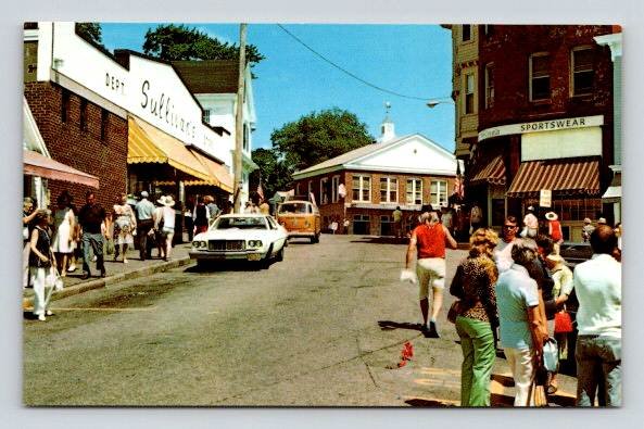 Boothbay Maine Commercial Street - Shopping Center Postcard (O-371)