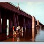 Ocean City Maryland Route 50 Bridge Kids on Catwalk, Fishing, Crabbing Postcard (O-461)